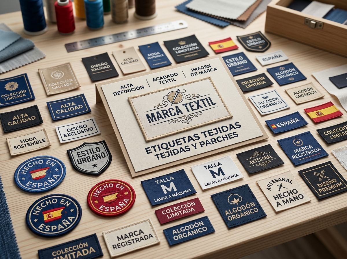 Etiquetas tejidas personalizadas para ropa y marcas textiles
